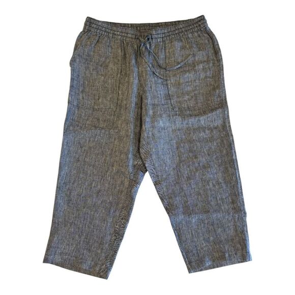 Land’s End Women’s Linen Cropped Pants  Size 10P - Picture 2 of 8